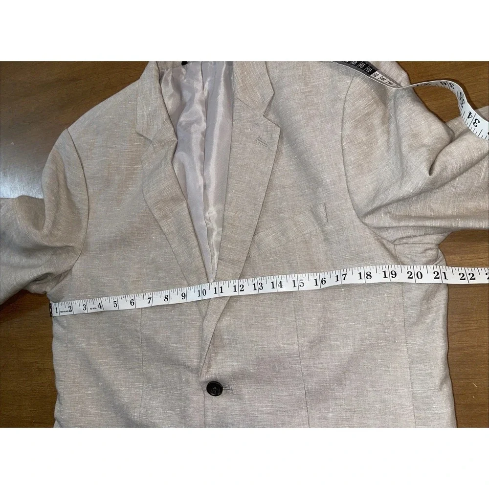Banana Republic Linen Blend Blazer Men‎ 42 Beige Business Wedding Golf Resort